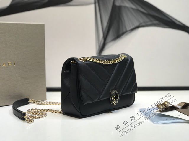 Bvlgari女包 寶格麗小號新品 幾何形狀鏈條斜挎包 Serpenti Cabocho肩包 287993  fyd1530